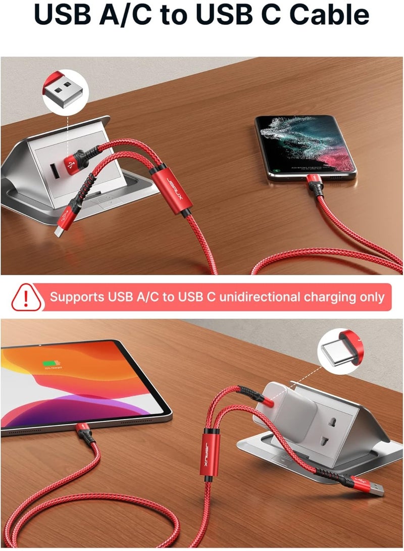 جيسوس كابل JSAUX USB-C متعدد الاستخدامات 2 في 1 – شحن سريع بقدرة 60 واط – بطول 2 متر – متوافق مع سامسونج، آيباد، وماك بوك - Image 2